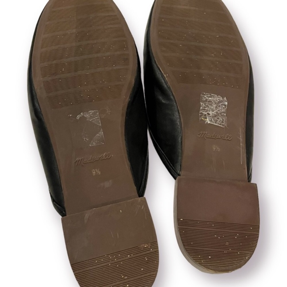 Madewell | ADELLE Black Ballet Leather Mule Flats | Size 9.5 Mules Shoes